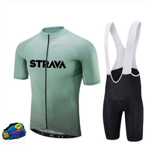 2021 Sleeve shirt Bike bib shorts Time-limited New Men Team Strava Cycling Clothing Breathable Men Short 20D Gel pad Jersey