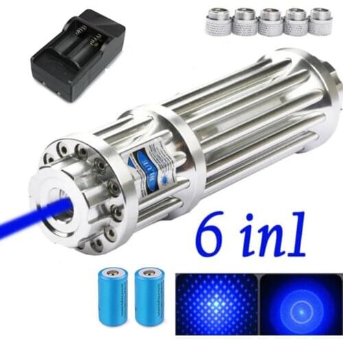 High power Blue Laser 450nm1000m 21cm Focusable Blue Laser Pointers Flashlight Most Powerful burning match matches firecrackers