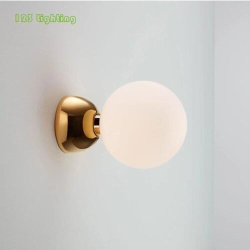 Modern Minimalist White Glass LED Wall lamp Bedroom Restaurant Wall lights Stairs Aisle Kitchen Wall Sconce Surface Mount