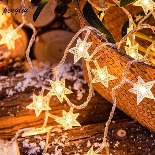Outdoor 20/30/40/50 LED Solar String Lamp Solar Star String Fairy Light Waterproof Solar Lights For Christmas Party Garden Decor