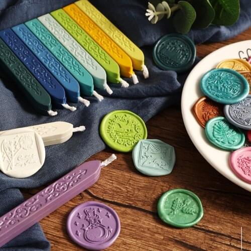 23 Colors Vintage Retro Sealing Wax Seal Dedicated Beeswax Stick Wax Strips Paint Wedding Stamp Rod Wax Grip Mount for Stamps