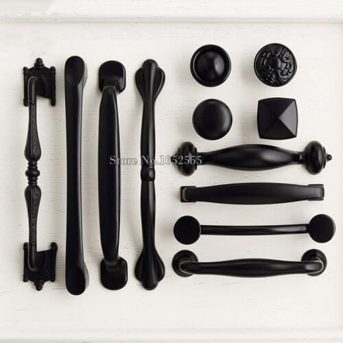 High Quality 10PCS European Classic Black Kitchen Cabinet Door Handles Drawer Cupboard Wardrobe Furniture Pulls Handles & Knobs