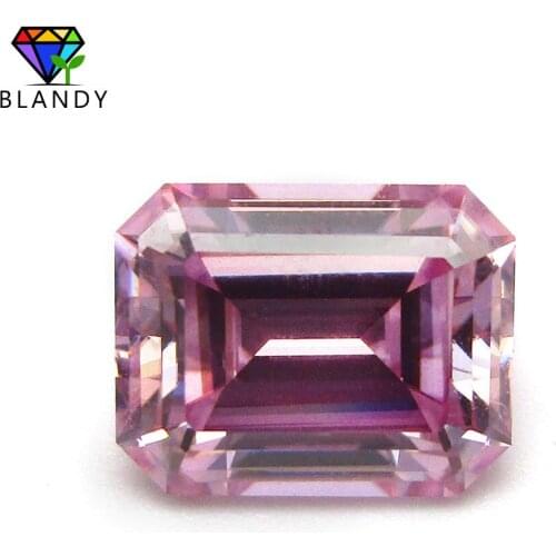 High Quality 5*7mm to 8*10mm Emeralds Cut Pink Color Moissanites Stone Synthetic Gems For Jewelry Free Shipping