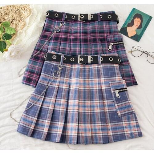 Japan School Sweet Girls Kawaii Cute High Waist Pleated Skirt Harajuku Preppy Chic Plaid Women Mini Uniforms Ladies A-line Skirt
