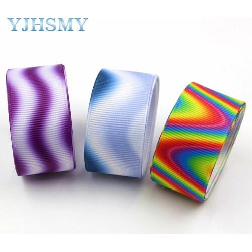YJHSMY D-17801-690,10 yards, 25 mm ripple Printed grosgrain ribbons,DIY handmade Hair accessories Material wedding gift wrap
