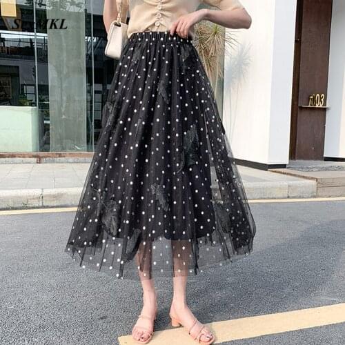 Summer Casual Pleated Skirts Womens 2021 New Fashion Elastic High Waist Long Skirt Korean White Black A Line Holiday Pink Skirt