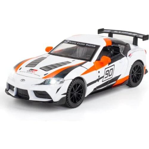 1/32 TOYOTA SUPRA GT4 CONCEPT Alloy Car Toy Model Diecasts & Toy Vehicles Car Model Pull Back Flashing Childrens Toy Gift