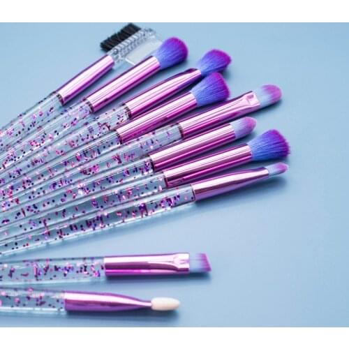 Glitter 10pcs Lovely Pink Unicorn Eye Brushes Set Eyeliner Eyebrow Eyeshadow Makeup Brushes Set Cosmetic Beauty Tools