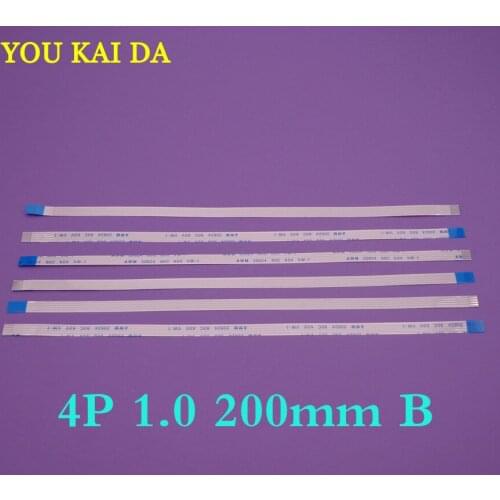 100pcs New FFC FPC flat flexible 4pin cable 1.0mm pitch 4 pin reverse Length 200mm Width 5mm 4p Ribbon Flex Cable Free Shipping