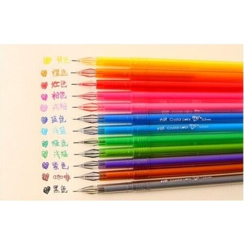 12Pcs/Set Cartoon Fresh Star Diamond Gel Pens Office Students Stationery Supplies GK99