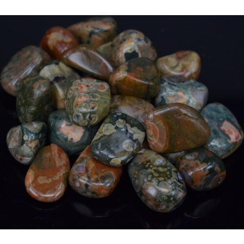 500g/lot Green Rainforest Jasper Quartz Crystal Gem Stone Freeform Tumbled Stones Feng Shui Chakra Healing Reiki Stone
