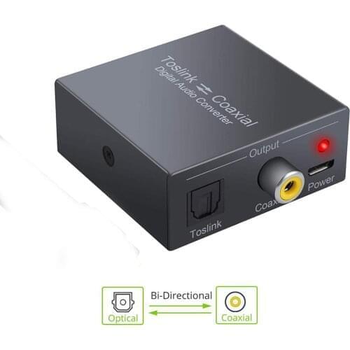 3.5mm Digital to Analog Audio Converter Amplifier Decoder Optical Fiber Coaxial Signal to Analog Stereo Audio Adapter