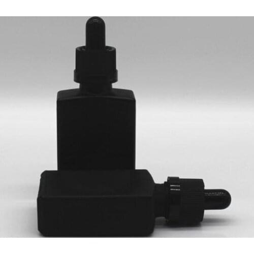 30ml Black Frosted Glass Liquid Reagent Dropper Bottles Square Essential Oil Perfume Bottle Smoke oil e liquid Bottles