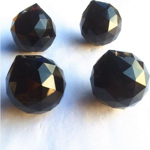 30pcs/lot K9 Crystal Nice Black Chandelier Many Faceted Balls Crystal Fengshui Ball Suncatcher Christmas Tree Hanging Decoration