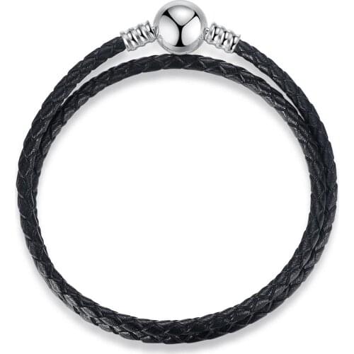 32-41CM Rope chain Fit European bracelet & bangle Genuine Leather Charm Bracelet Luxury Brand Women Jewelry DIY bead gift
