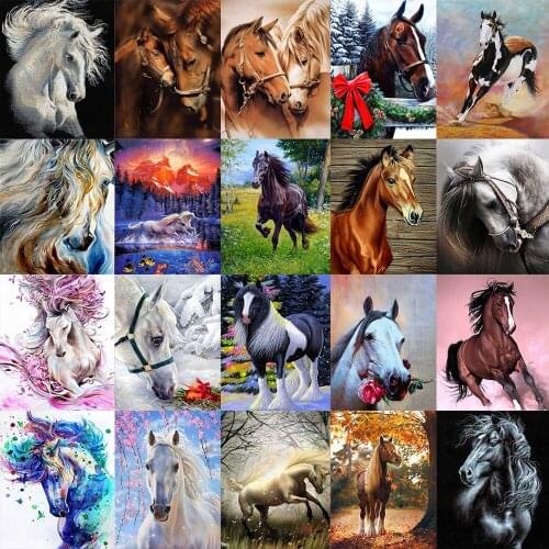 Diamond Embroidery Anmial Cross Stitch DIY Diamond Painting Horse Diamond Mosaic Rhinestones Home Decor