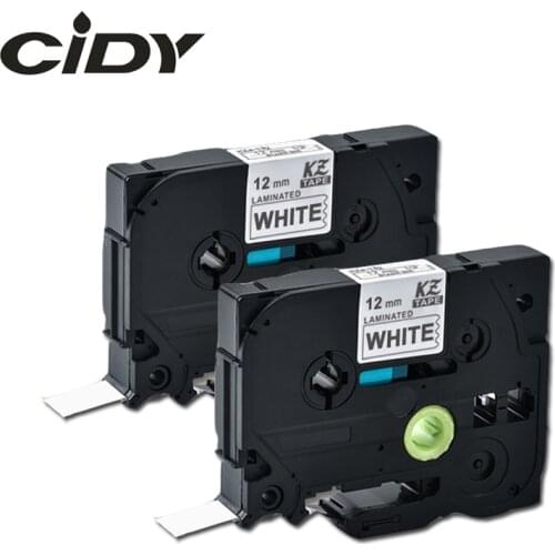 CIDY 2 pack Black on White Label Tape P-Touch Compatible for Brother TZ 231 TZe231 tze 231 tz231 tze-231 12mm 8M label maker