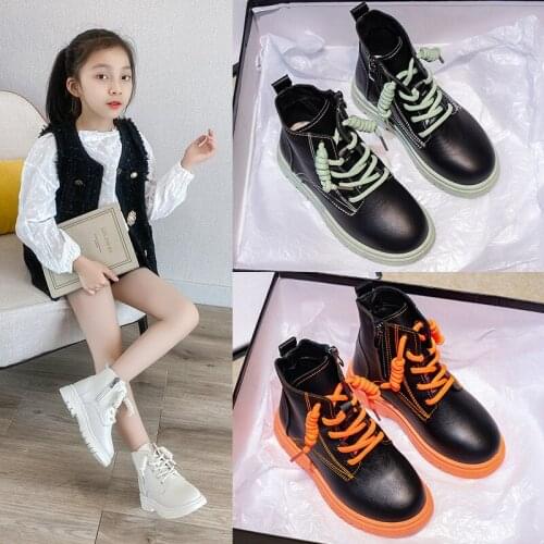 Kids Autumn Boots Pu Leather Breathable Comfortable High Quality Short Boots For Girls Simplicity Soft Sole Non Slip Ankle Shoes