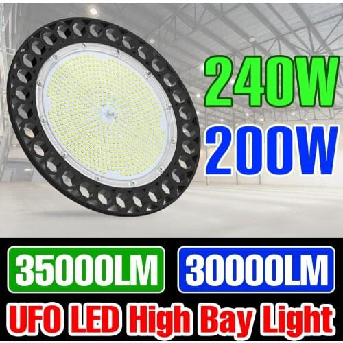 LED Garage Lights 100-277V Warehouse Light Workshop Lamp Dimming Waterproof New Models UFO Industrial Lamp 100W/150W/200W/240W
