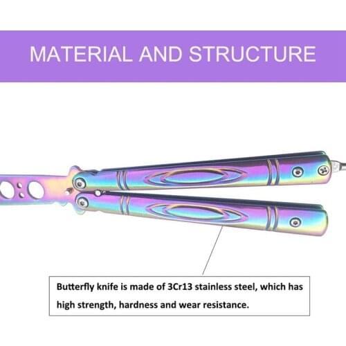 Hot Butterfly Practice Knife Training Knife Blunt Blade Tool for Beginner Practicing Flipping Tricks with Storage Bag