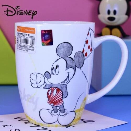 Disney Mugs Cartoon Michimini Printed Ceramic Mugs Home Couplers Large Capacity Breakfast Milk Mugs Coffee Mugs cartoon cup