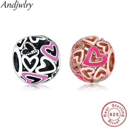 Fit Pandora Charms Bracelet Silver 925 Original Charms Heart Charm 925 Sterling Silver Beads DIY Jewelry Berloque