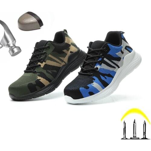 Lightweight Safety Work Shoes For Men And Women Camouflage Construction Indestructible Security Boots Anti-Smashing Protective
