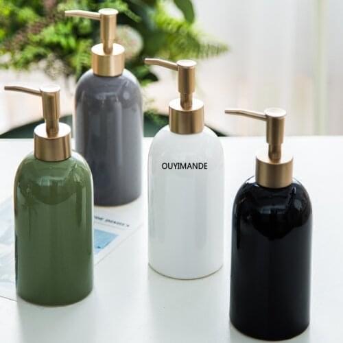 420ML Multicolor Ceramic Emulsion Dispensing Bottle Gold Preser Soap Dispensers Hotel Club Hand Shower Gel Shampoo Bottle