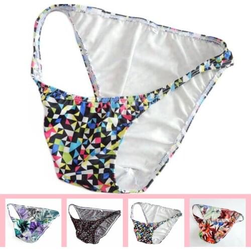 Gay Underwear Mens Briefs Patchwork Print Briefs Shorts Bulge Pouch Transgender Underpants Briefs Mens Sexy Underwear