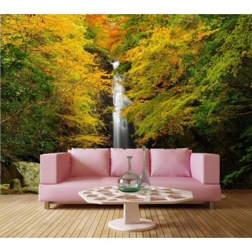 Custom murals,Papel de parede,Autumn Waterfalls Nature wallpaper,restaurant bar living room sofa TV wall bedroom photo wallpaper