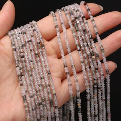 New Style Natural Stone Bead Section Black Hair Quartz Small Beads For DIY Jewelry Making Necklace Bracelet Earrings Accessory