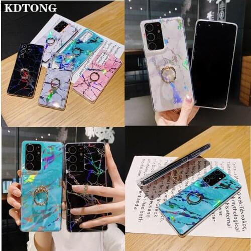 Note 20 Ultra Marble Phone Case for Samsung Galaxy S21 S20 Plus 5G Shell Glossy Touch Shockproof Soft IMD Protect Back Cover