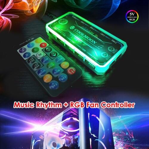 Video Graphics Card Water Cooler Radiator RGB Fan Controller 120mm Computer Case PC Cooling Chassis Silent Fan Hub Adapter