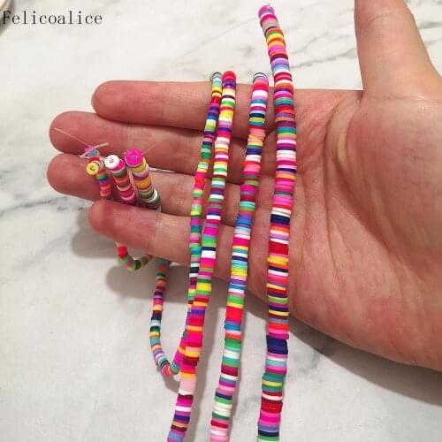 Length 40cm 3/4/5/6/8mm Flat Round Polymer Clay Beads Chip Disk Loose Spacer Handmade Beads For DIY Jewelry Making Bracelet