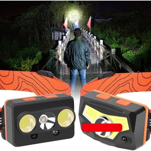 Portable Mini Flashlight Lantern XPG+2 COB Led Headlamp + 1 * Built-in 1000 Battery Outdoor Camping Headlight Portable Lighting