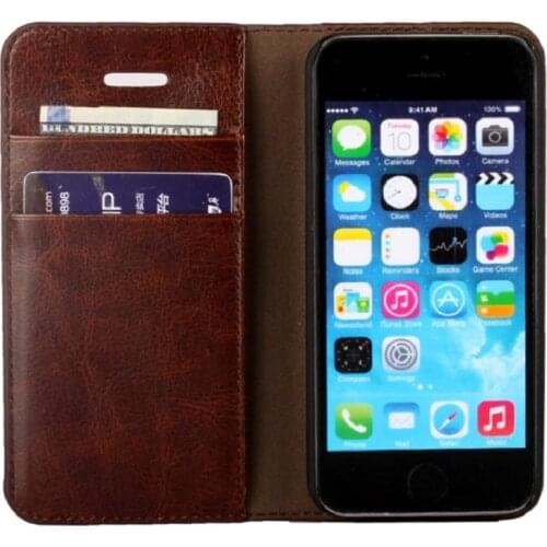 Luxury Genuine Leather Case for iPhone 7 6s 6 Plus Wallet Style With Card Slot Filp Phone Bag Cover for iPhone 5s Phone Cases