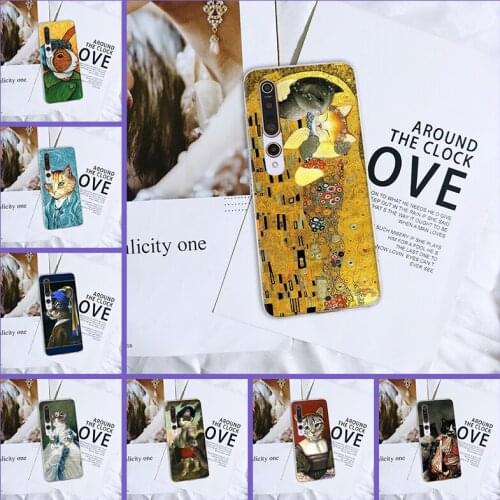 Silicone Transparent Funny Art Cat Back Cover For Xiaomi Mi Note 10 Lite Pro For Xiaomi Mi 10 Lite Pro Youth Play Phone Case