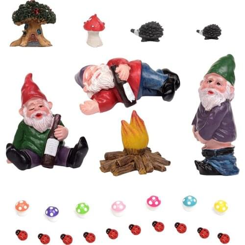 Resin Drunk Gnome Sculpture Art Statue Landscape Lawn Figurine for Gift Outdoor Yard Accessory Garden Balcony Porch Patio Decora