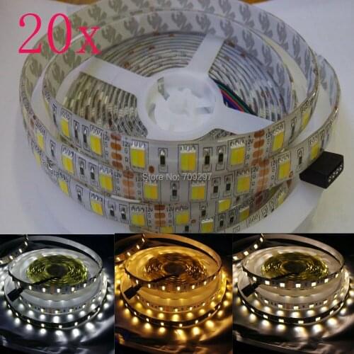 100m/lot CW+WW 5050 LED strip,white&warm white&nature white double color/muti-color IP65 waterproof DC12V LED light D82 Via DHL