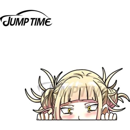 Jump Time 13 x5.8cm For Toga Himiko Peeker Car Stickers Waterproof DIY 3D Sticker Bumper Custom Printing Window Decal Decoration