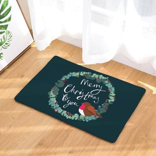 Zeegle Christmas Words Printed Dust Proof Door Mats Indoor Non-Slip Floor Mats Area Rug For Living Room Absorbent Bath Mats Rugs