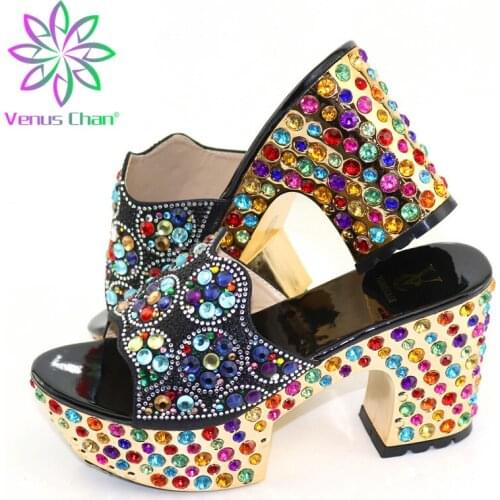 New Arrival Women Slipper Elegant Italian Women Sandals Shoes for Parties African Wedding High Heels Slip on Women Pumps Shoes