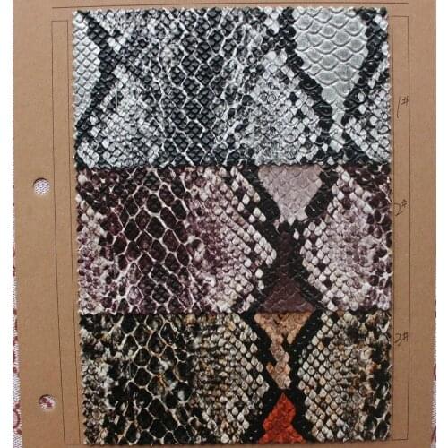 0.8mm Plush bottom pearl embossed snake print PVC leather synthetic for shoes, bags, clothing, belts, gloves, home, furniture