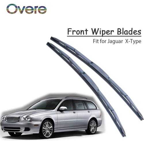 Overe 1Set Rubber Car Front Wiper Blade Kit For Jaguar X-type 2009-2001 Windscreen Wiper Original replace Accessories