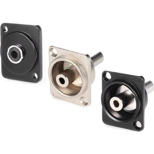 1Pcs 3.5mm headphone female-to-female dual-pass 86 panel D-type solderless three-section stereo base module installation A3.5-2W