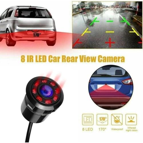 1pcs 8 Led 170 Degree Round Back Up Auto Parking Waterproof Monitor Camera Cameras Car Rear View Camera Night Vision Reversing