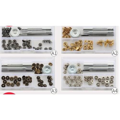 10set/box 10mm 655 None Rust Snap Press Fastener Stud Popper Button Leather Bag Jacket Coat With Fixing Tool Kit