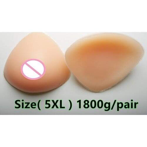 1800g/pair Mastectomy Silicone Artificial Breast Fake Breast Boobs Crossdresser Shemale Real Silicone Breast Forms