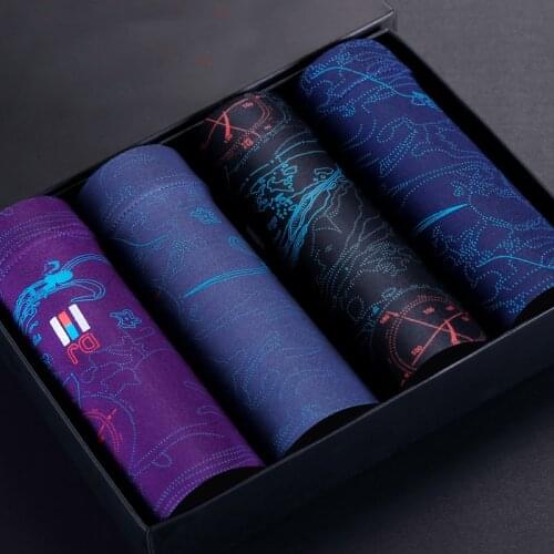 2020 Panties Mens 4Pcs\lot Mens Underwear Boxers Modal Boxer Men Printed Boxer Shorts Boxers Mens Underwear Plus Size L-5XL