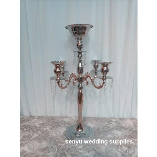 5 heads wedding decoration clear acrylic bead candelabra centerpiece candle holder crystal candlestick senyu0754